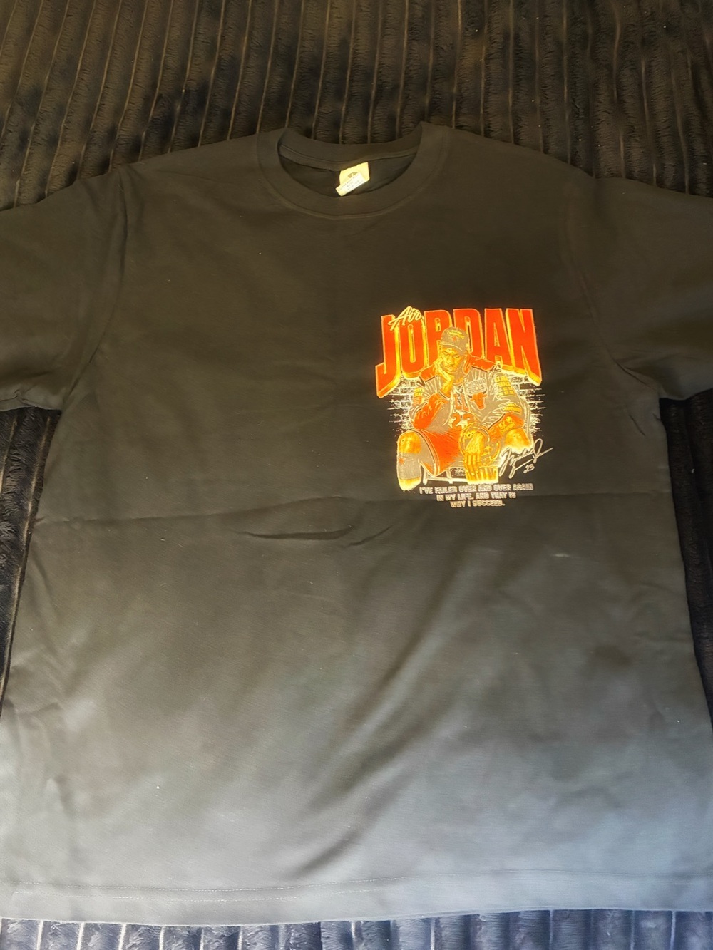 Jordan Black Short Sleeve Tee with Orange Graphic